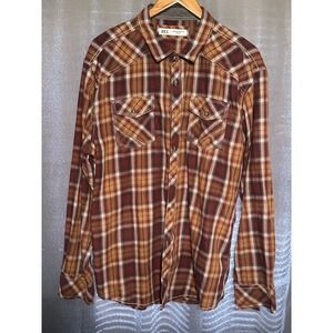BKE Athletic Fit Mens XL Plaid Long Sleeve Button Down Western Shirt 11759FPW